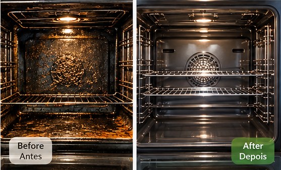 Illustrative oven cleaning comparison